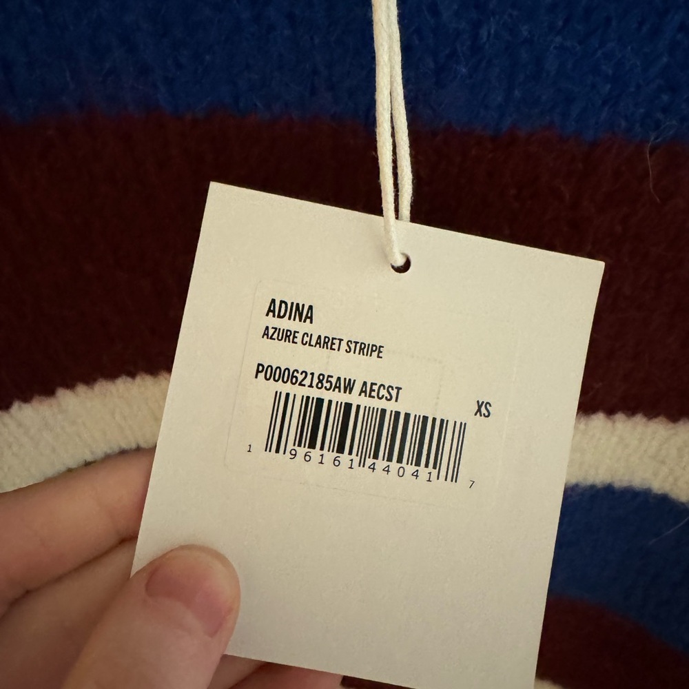 NWT- Pistola Denim ADINA SWEATER - AZURE CLARET STRIPE XS - Picture 6 of 6